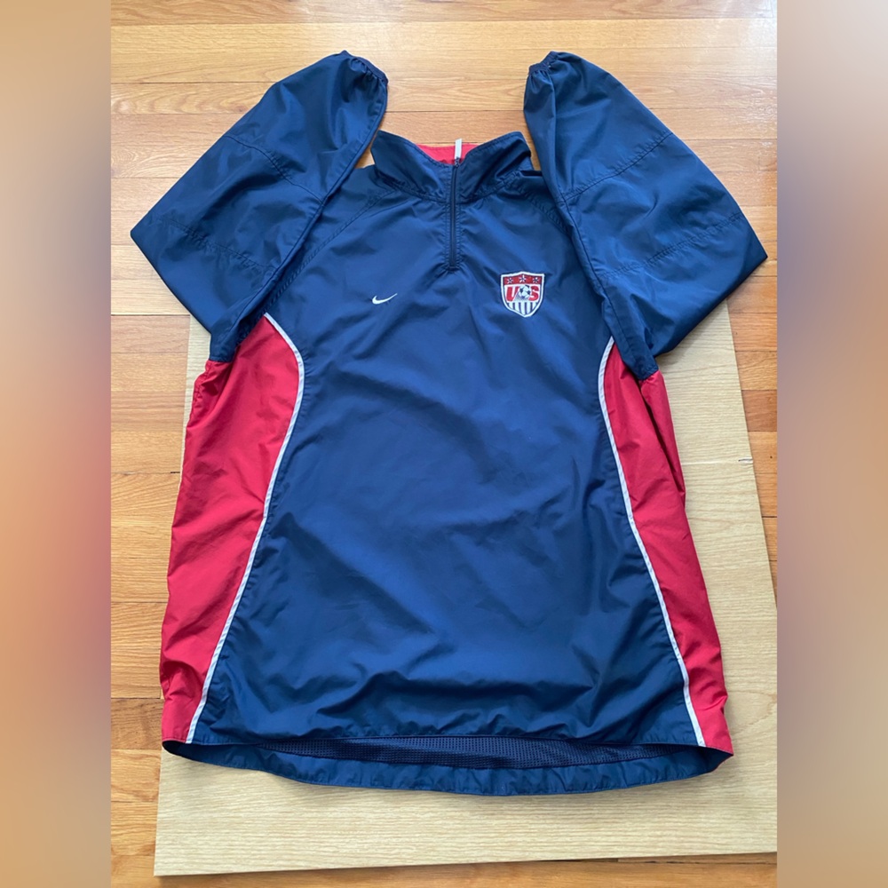 Nike USA 🇺🇸 Soccer Pullover Navy Blue Windbreaker 🇺🇸 XL - Picture 4 of 16